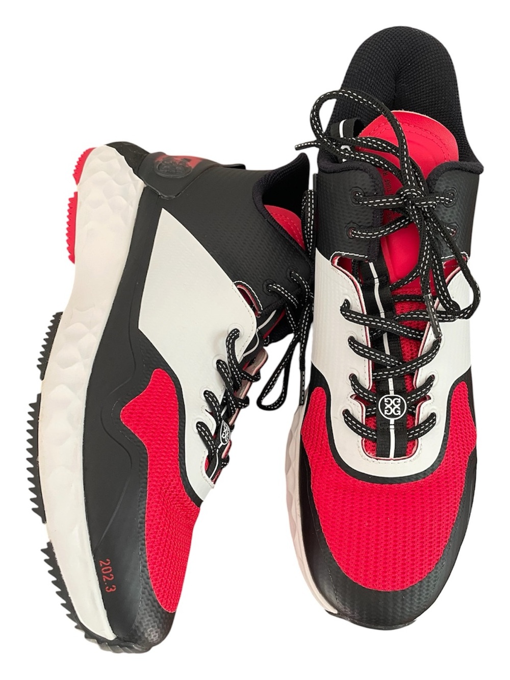 G/Fore GFORE MG4+ Mid Top Golf Shoes Lava Red White GMF000029 Size 10.5 EUC